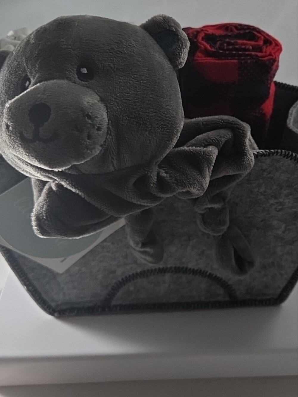 Welcome Little One: Security Blanket, 3 Receiving Blankets, Bear Shaped Storage.